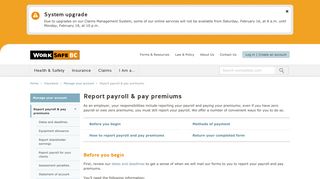 Report payroll & pay premiums - WorkSafeBC