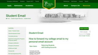 Student Email - Welcome to Woodland Community College