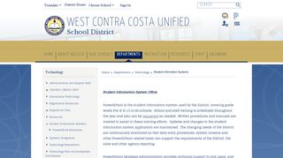 Technology / Student Information Systems - WCCUSD.net