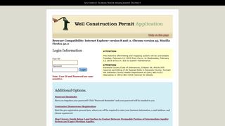 Well Construction Permits -- Contractor Login Page