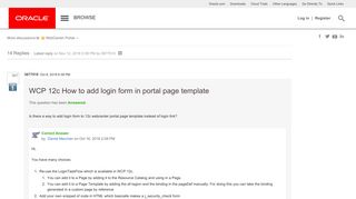 WCP 12c How to add login form in portal page te... | Oracle Community