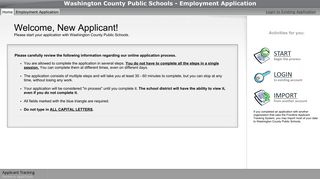 Washington County Public Schools - Employment Application