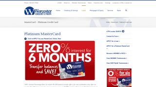 Worcester Credit Union – MasterCard – Platinum Credit Card
