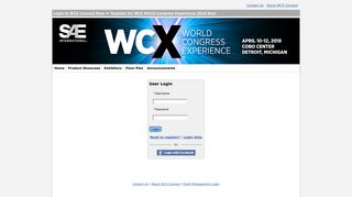 WCX Connect - User Login - GoExpo
