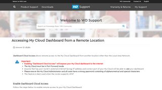 Accessing My Cloud Dashboard from a Remote Location | WD Support