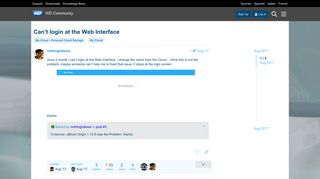 Can't login at the Web Interface - My Cloud - WD Community