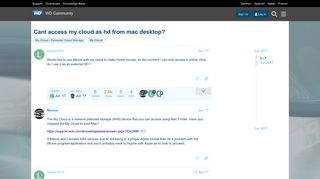 Cant access my cloud as hd from mac desktop? - WD Community