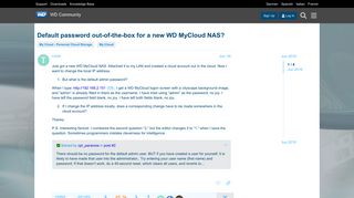 Default password out-of-the-box for a new WD MyCloud NAS? - My ...