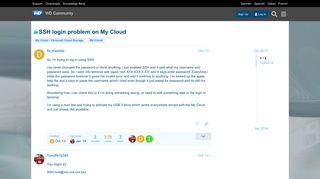 SSH login problem on My Cloud - My Cloud - WD Community