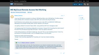 WD MyCloud Remote Access Not Working - My Cloud - WD Community