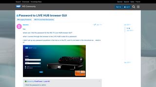 Password to LIVE HUB browser GUI - WD TV Live Hub Discussions ...