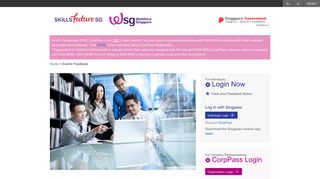 CorpPass Login - Feedback - WSG