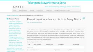 Recruitment in wdcw.ap.nic.in in Every District