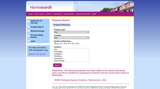 Available Properties Search - Homesearch