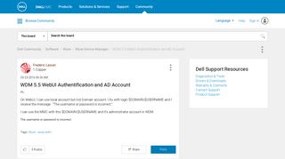 WDM 5.5 WebUI Authentification and AD Account - Dell Community