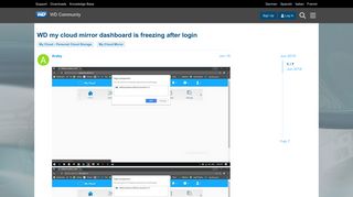 WD my cloud mirror dashboard is freezing after login - WD Community