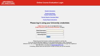 University of Hartford Online Course Evaluation Login
