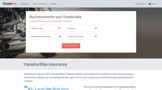 Yamaha Bike Insurance: Buy or Renew Yamaha Bike ... - Coverfox.com