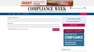 Log In - Compliance Week