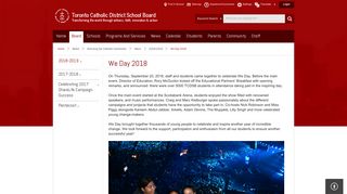 We Day 2018 - Toronto Catholic District School Board