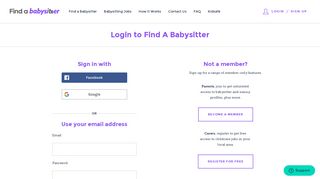 Log In - Find A Babysitter