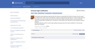 Unusual login notification | Facebook Help Community | Facebook