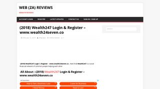 (2018) Wealth247 Login & Register – www.wealth24seven.co