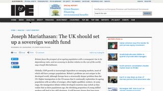 Joseph Mariathasan: The UK should set up a sovereign wealth fund ...