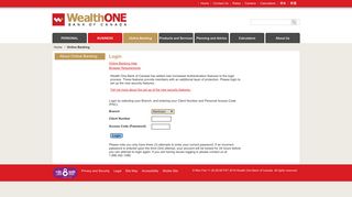 Wealth One Bank of Canada - Online Banking