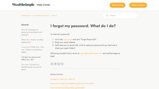 I forgot my password. What do I do? – Wealthsimple
