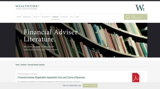 Financial Adviser Literature - The Wealthtime Private Client Service for ...