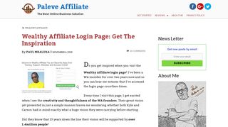 Wealthy Affiliate Login Page: Get The Inspiration - Paleve Affiliate