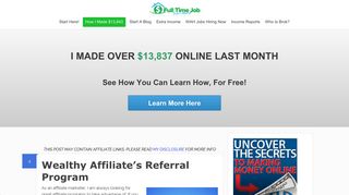 Wealthy Affiliate's Referral Program | Full Time Job From Home