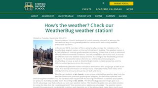 How's the weather? Check our WeatherBug weather station! - Stephen ...