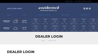Dealer login : Weathertech Distributing