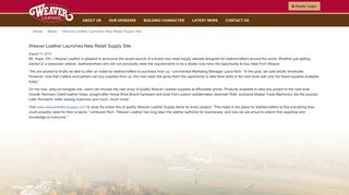 Weaver Leather Launches New Retail Supply Site - Weaver Leather
