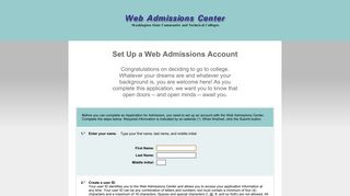 Set Up a Web Admissions Account
