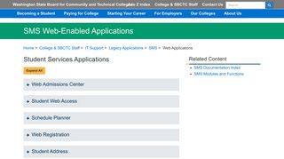 SMS Web-Enabled Applications | SBCTC