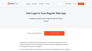 Add Login to Your Regular Web App - Auth0