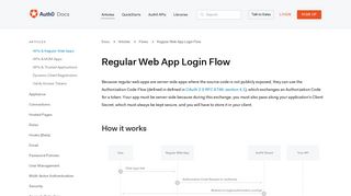 Regular Web App Login Flow - Auth0