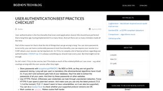 User Authentication Best Practices Checklist - Bozho's tech blog