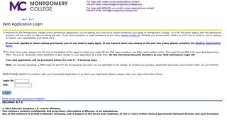 Web Application Login - Skip to top of page - Montgomery College