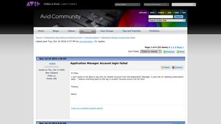 Application Manager Account login failed - Avid Community