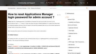 How to reset Applications Manager login password for admin account ?