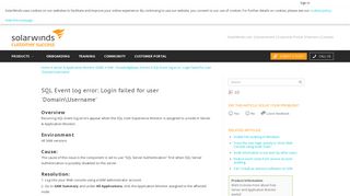 SQL Event log error: Login failed for user 'DomainUsername ...