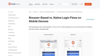 Browser-Based vs. Native Login Flows on Mobile Devices - Auth0