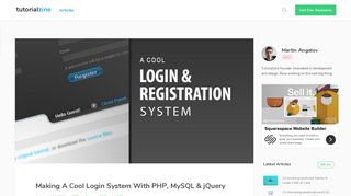 Making A Cool Login System With PHP, MySQL & jQuery - Tutorialzine