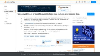 Using WebClient or WebRequest to login to a website and access ...