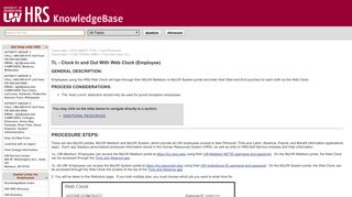 Clock In and Out With Web Clock (Employee) - Kb.wisc.edu…