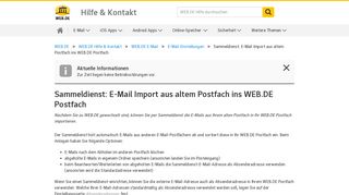 Sammeldienst: E-Mail Import aus altem Postfach ins WEB.DE ...